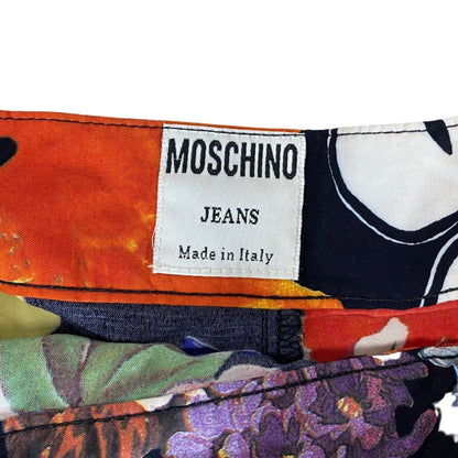 Vintage 80s 90s Black Moschino Jeans High Waisted Floral Shorts 8 10 S
