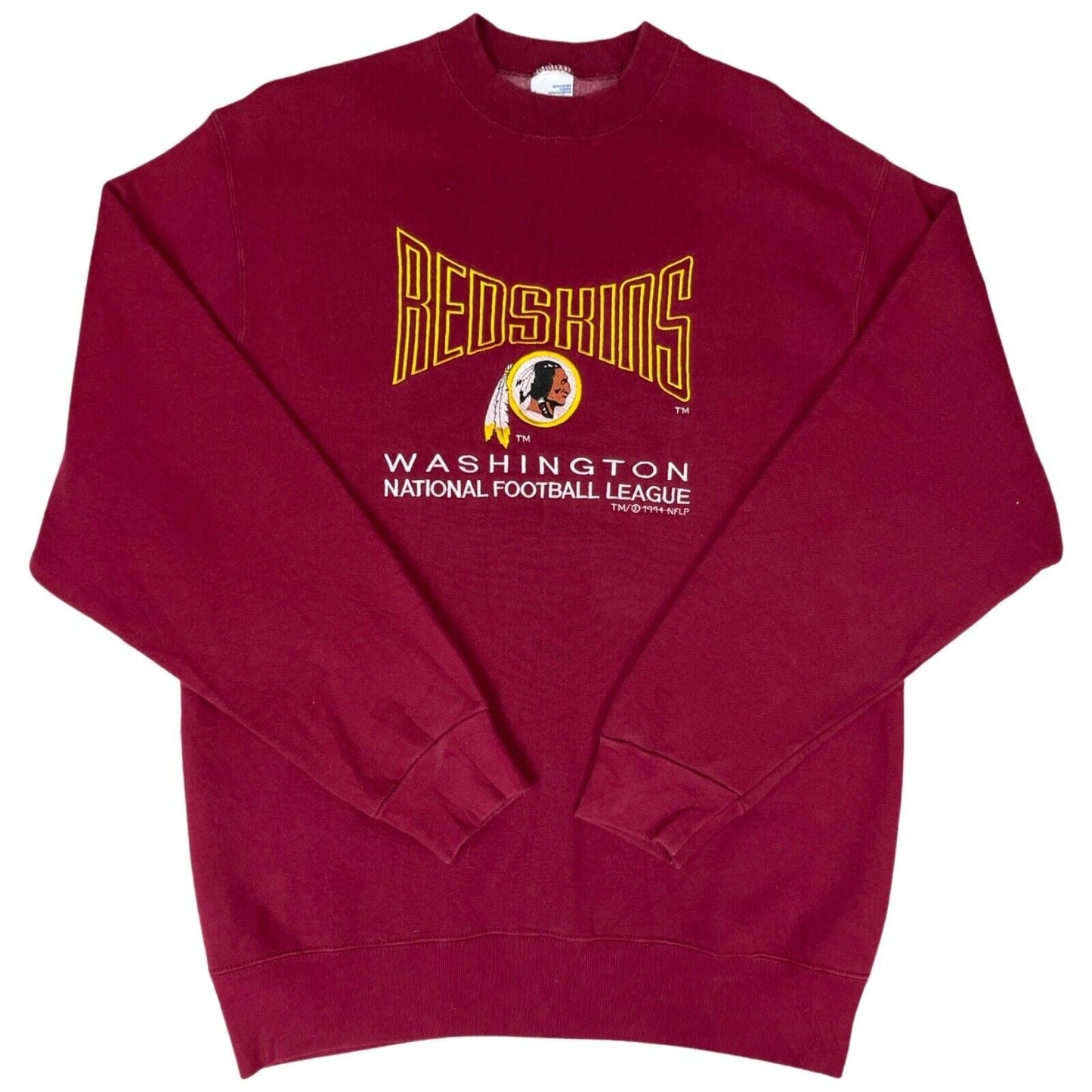 Vintage 90s Red Salem Sportswear NFL Washington Redskins Embroidered Sweater L