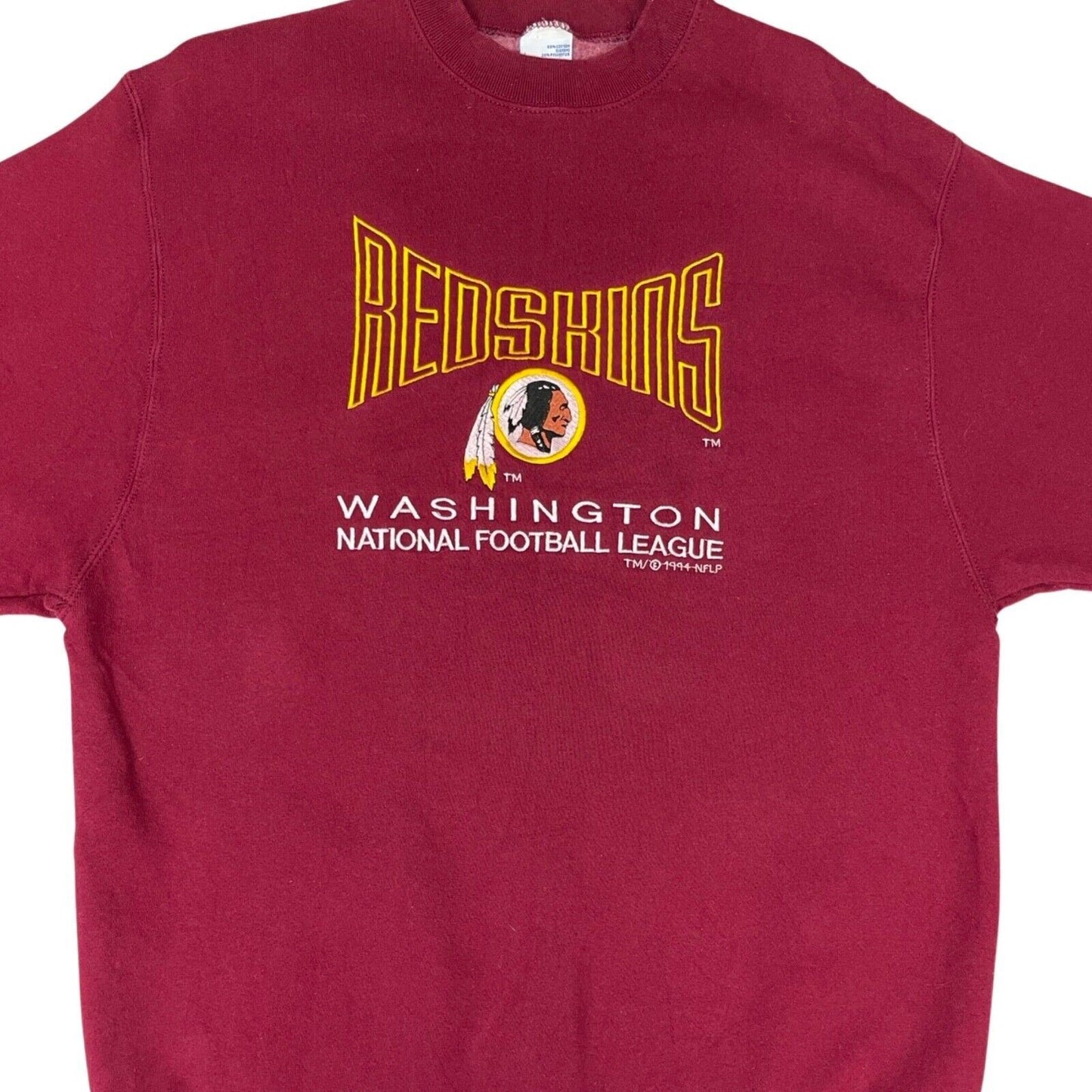 Vintage 90s Red Salem Sportswear NFL Washington Redskins Embroidered Sweater L