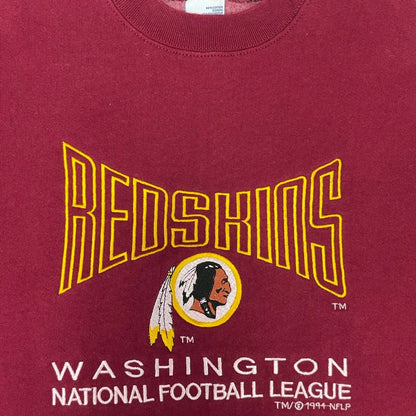 Vintage 90s Red Salem Sportswear NFL Washington Redskins Embroidered Sweater L