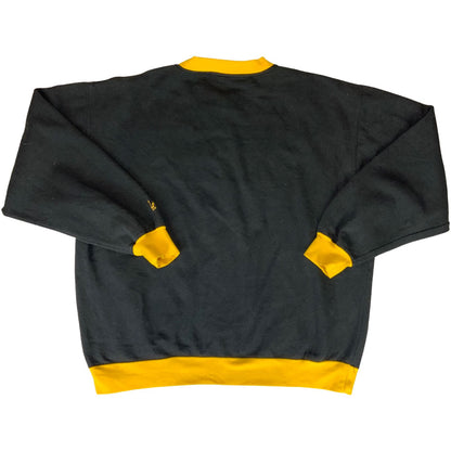 Vintage 90s 00s Black Yellow Lee Sport Steelers NFL Embroidered Sweater JumperXL