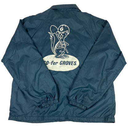 VTG 70s USA LINED NYLON WINDBREAKER WORKWEAR SURFER JACKET CHAINSTITCH 44” L