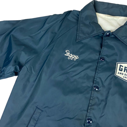 VTG 70s USA LINED NYLON WINDBREAKER WORKWEAR SURFER JACKET CHAINSTITCH 44” L