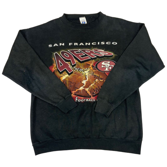 Vintage 90's Black Logo 7 San Francisco 49ers NFL Crewneck Sweatshirt Medium