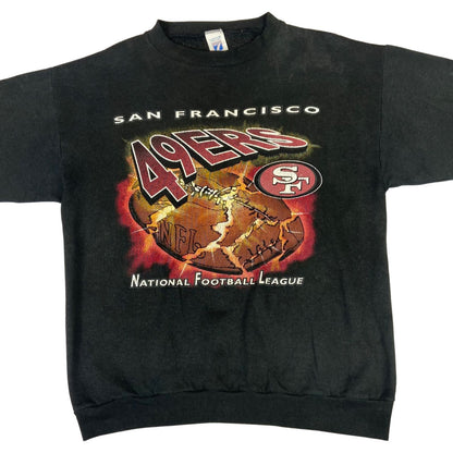Vintage 90's Black Logo 7 San Francisco 49ers NFL Crewneck Sweatshirt Medium