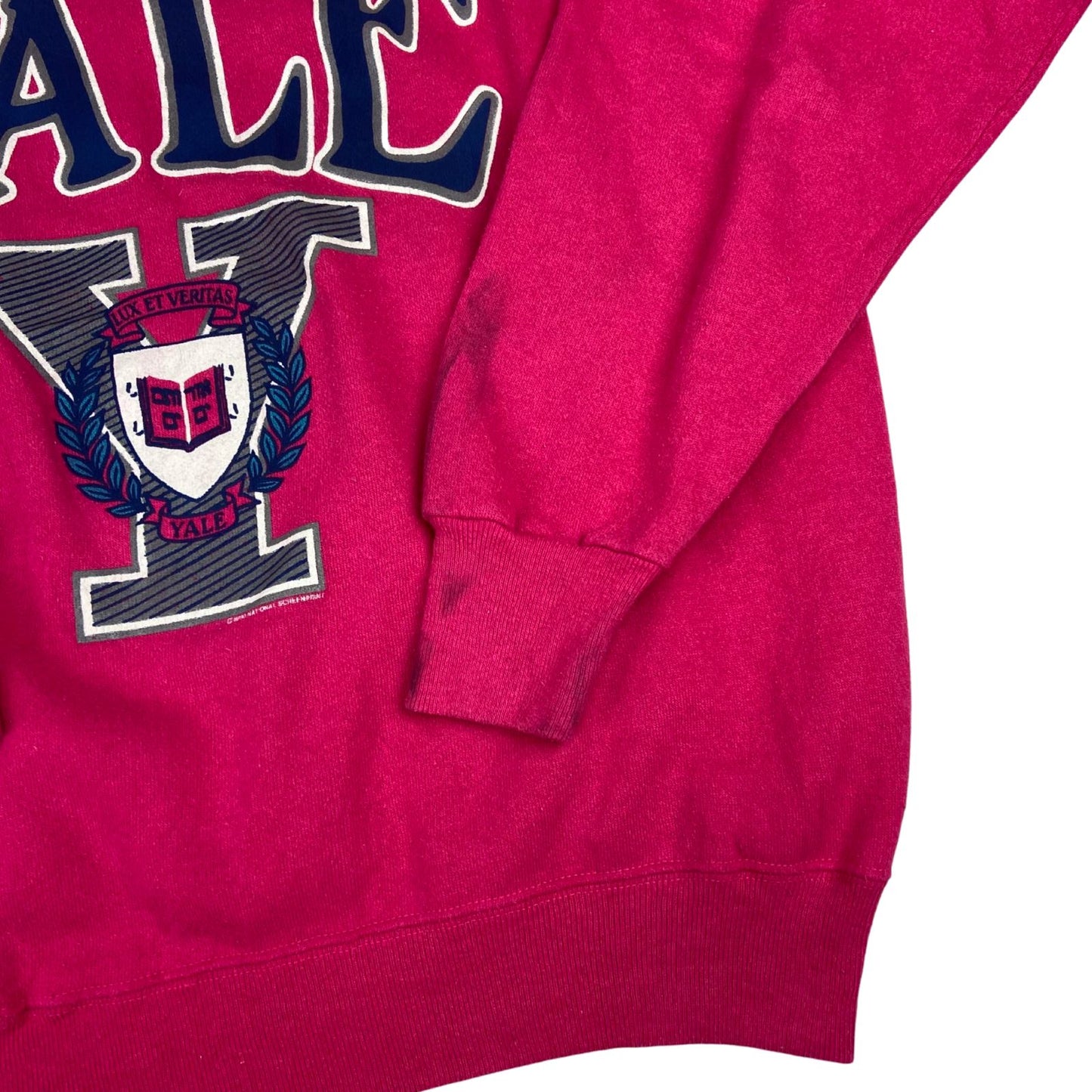 Vintage 1990 Pink Yale University Ivy League Crewneck Sweater XL