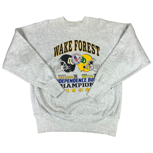 Vintage 1992 Grey Wake Forest Deacons Independence Bowl Crewneck Sweater XL