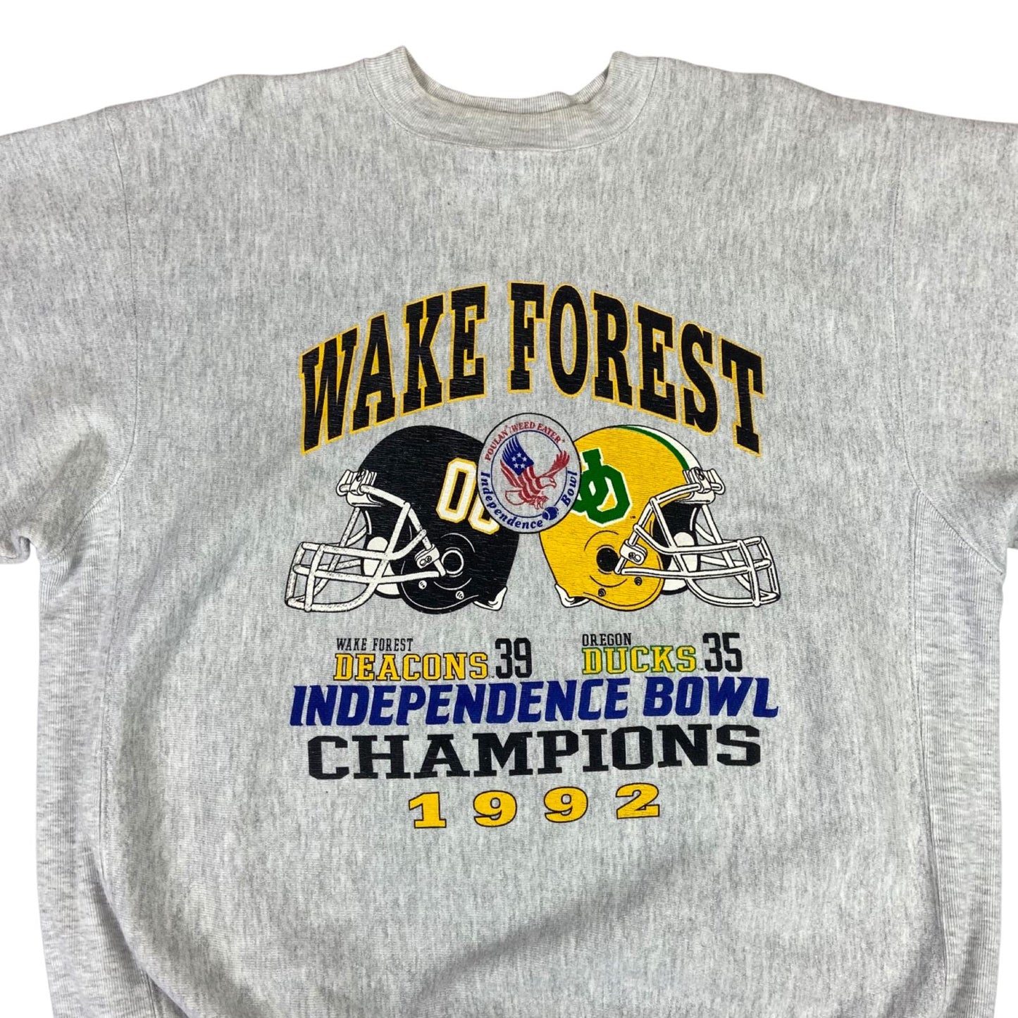 Vintage 1992 Grey Wake Forest Deacons Independence Bowl Crewneck Sweater XL