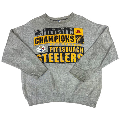 Vintage 1995 Grey Starter Pittsburgh Steelers NFL Crewneck Sweatshirt Large