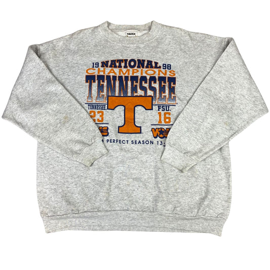 Vintage 1998 Grey Tennessee Volunteers National Champions Crewneck Sweater 2XL
