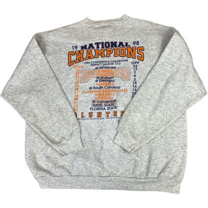 Vintage 1998 Grey Tennessee Volunteers National Champions Crewneck Sweater 2XL