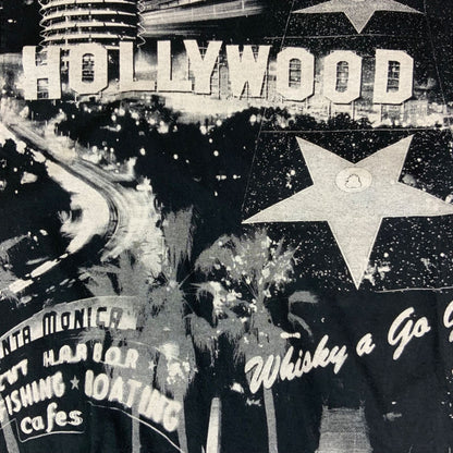 Vintage 90s All Over Print Hollywood Whisky A Go Go USA T-Shirt Large