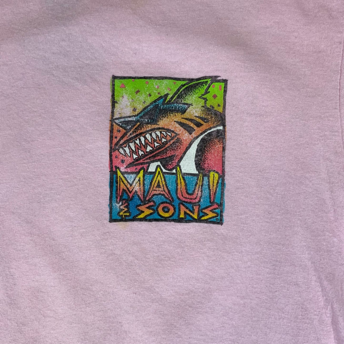 Early 00s Y2K Pink Maui & Sons Surfwear Skatewear Graphic T-Shirt Medium