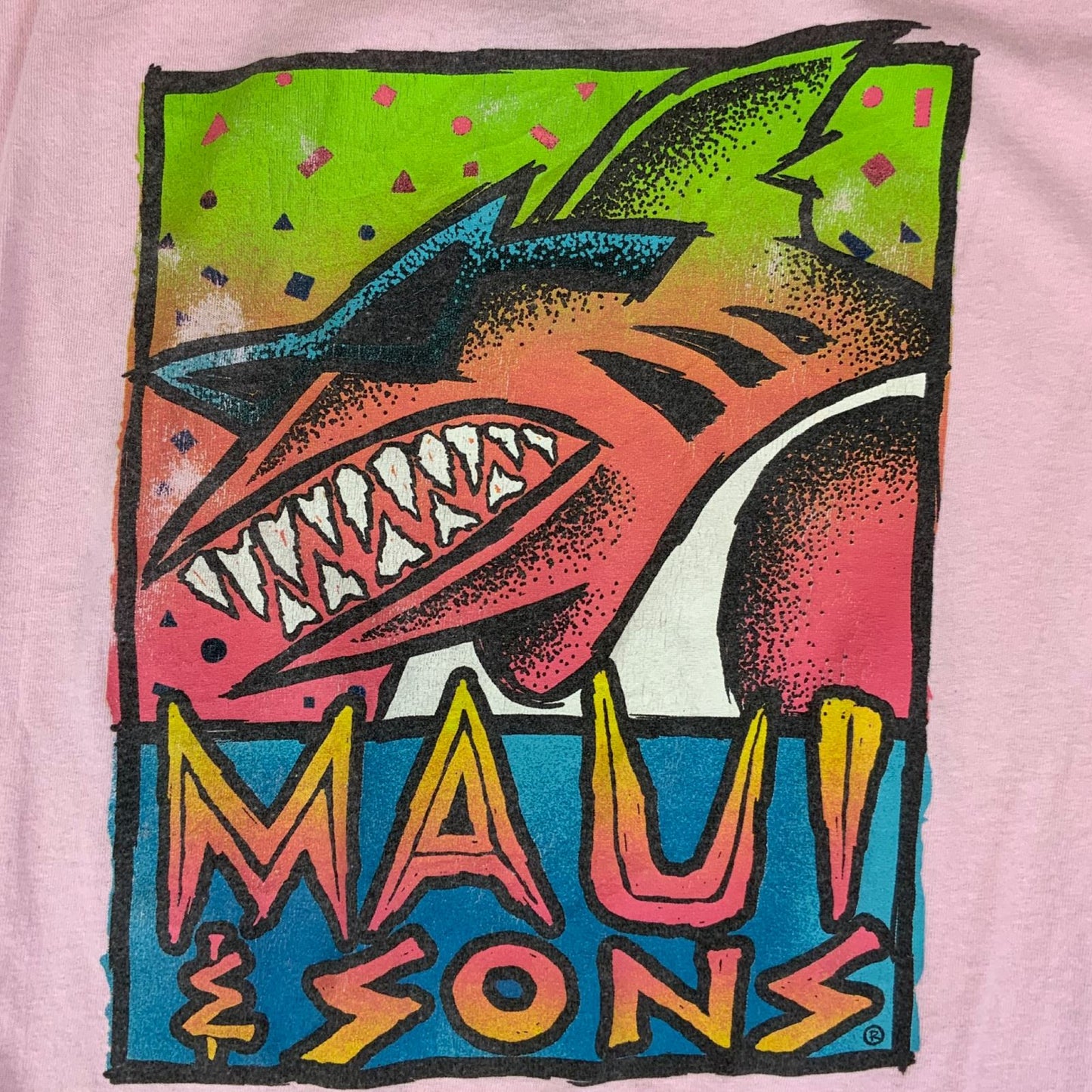 Early 00s Y2K Pink Maui & Sons Surfwear Skatewear Graphic T-Shirt Medium