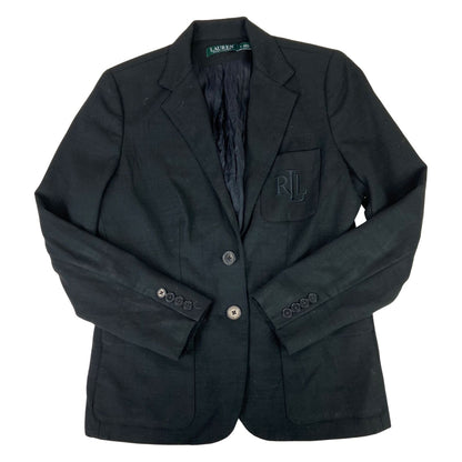 Vintage 00s Black LAUREN Ralph Lauren Embroidered Blazer Jacket M 12 14