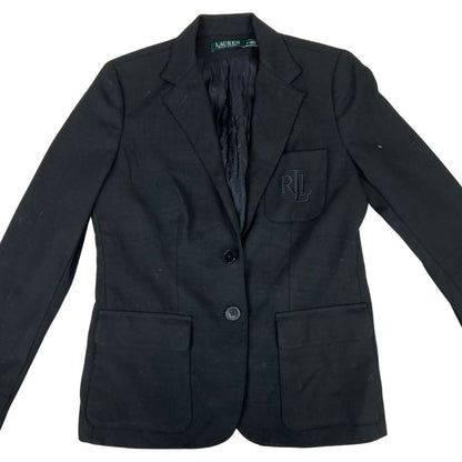 Vintage 00s Black LAUREN Ralph Lauren Embroidered Blazer Jacket M 12 14