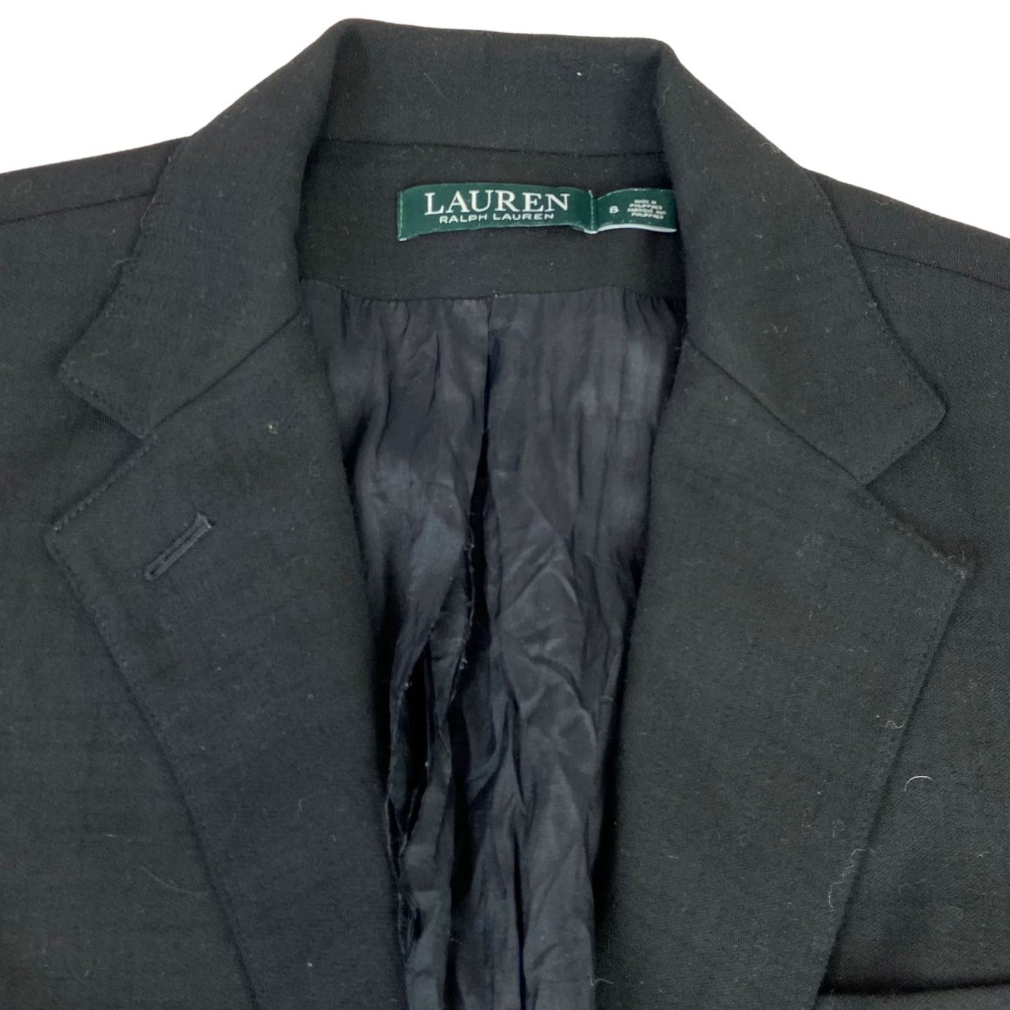 Vintage 00s Black LAUREN Ralph Lauren Embroidered Blazer Jacket M 12 14