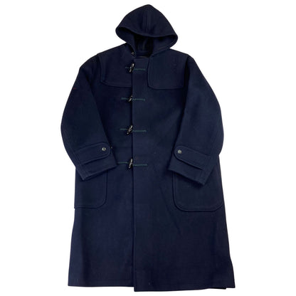 VTG WW2 STYLE HEAVY WOOL DUFFEL DUFFLE COAT NAVY NAVAL HOOD TOGGLE DEMOB 46” XL