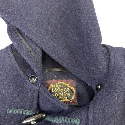 VTG WW2 STYLE HEAVY WOOL DUFFEL DUFFLE COAT NAVY NAVAL HOOD TOGGLE DEMOB 46” XL