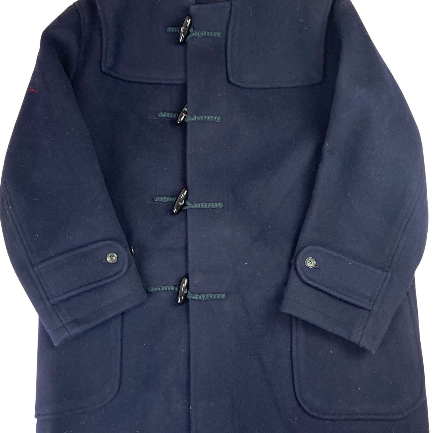 VTG WW2 STYLE HEAVY WOOL DUFFEL DUFFLE COAT NAVY NAVAL HOOD TOGGLE DEMOB 46” XL