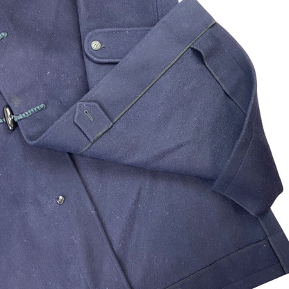 VTG WW2 STYLE HEAVY WOOL DUFFEL DUFFLE COAT NAVY NAVAL HOOD TOGGLE DEMOB 46” XL