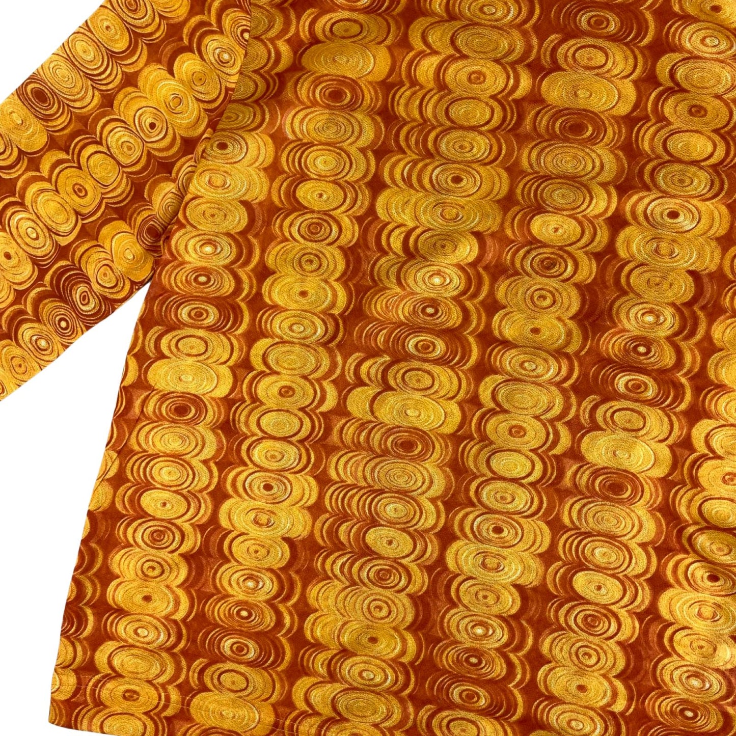 Vintage 90s Orange Geometric Patterned Long Sleeved Turtle Neck Mesh Top