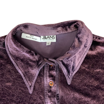 Vintage 90s 00s Purple Dolce & Gabbana Jeans Cropped Velvet Polo 8 10 S