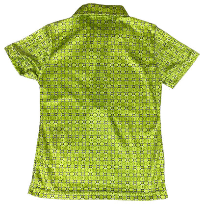 Vintage 90s Green Dolce & Gabbana Geometric Deadstock Fitted Polo Shirt S 8 10
