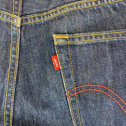 VTG LTD EDITION FACTORY LEAF SCREEN PRINTED LEVIS 501 INDIGO JEANS 34W 34L