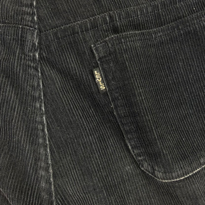 VTG 1970s BIG E MISS LEVIS LADIES CORDUROY CORDS FLARES BLACK GOLD TAB 30W 31L