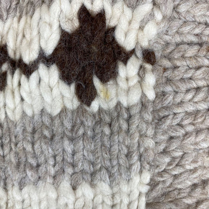 VTG NATIVE CANADIAN COWICHAN INDIAN HAND KNIT CARDIGAN ROCKABILLY HOT ROD S 36”