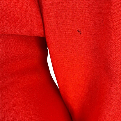 Vintage 80s Red Guy Laroche Working Girl Ruffle Suit Dress 12 14 M