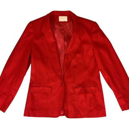 VINTAGE LADIES RED PENDLETON PURE VIRGIN WOOL BLAZER JACKET SIZE 10