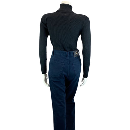 Vintage 90s Dark Blue DESIGNER Versace Jeans Couture Skinny Fit Mom Jeans XS 4 6