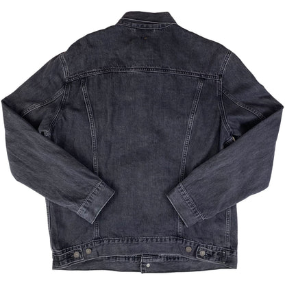 BLACK LEVIS PREMIUM BIG E TYPE 3 TRUCKER DENIM JACKET RED TAB ROCKABILLY 42 L