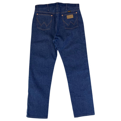 VTG 70s DEADSTOCK WRANGLER STRAIGHT LEG STIFF INDIGO JEANS  BROKEN TWILL 34W 32L