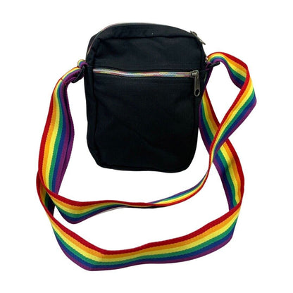 Vintage 90s 00s Black Rainbow Eastpak Cross Body Sports Square Bag