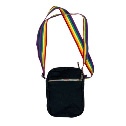 Vintage 90s 00s Black Rainbow Eastpak Cross Body Sports Square Bag