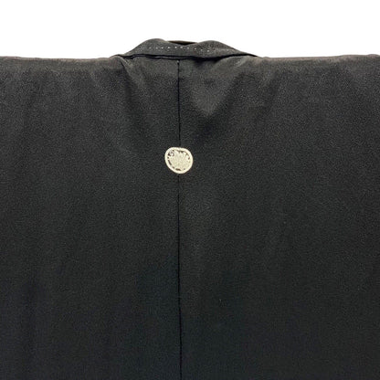 Vintage 70s 80s Black Gold Embroidered Embellished Silk Kimono