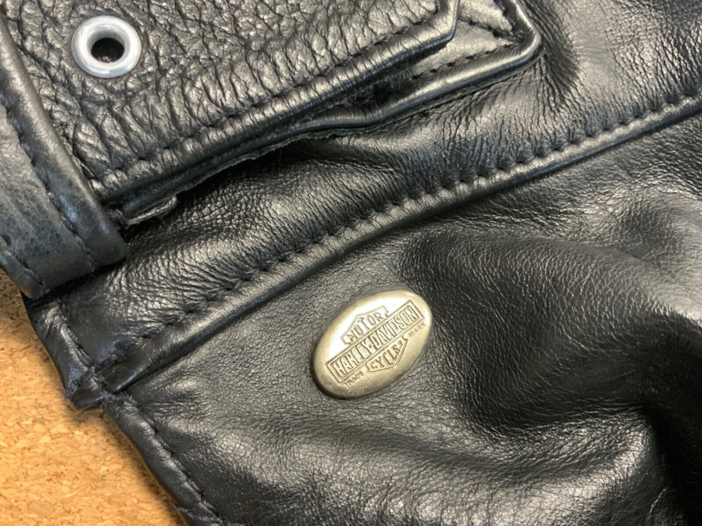 VTG GENUINE USA HARLEY DAVIDSON LEATHER CHAPS BIKER CHOPPER WESTERN M 30”-34”