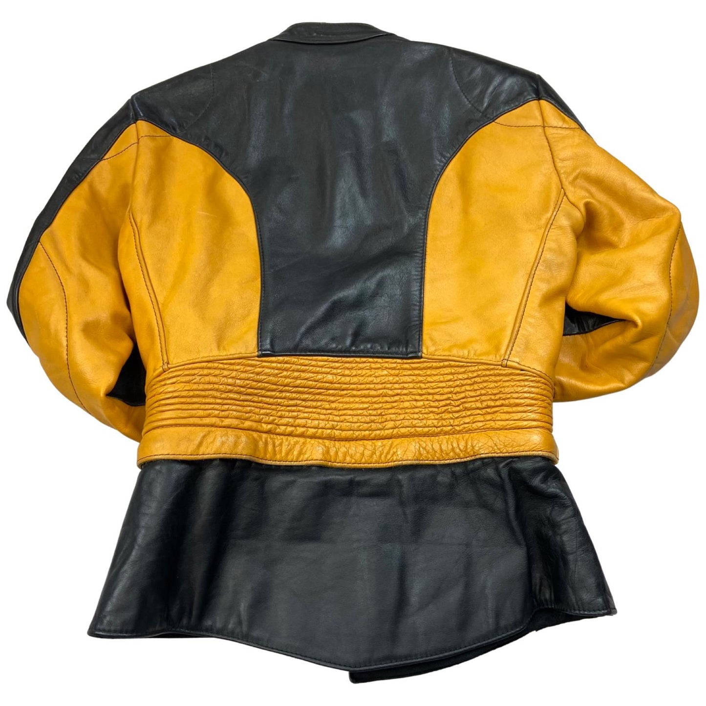 VTG HARRO LEATHER BIKER JACKET MULTI ZIP MOTORCYCLE ROCKER 34” XS