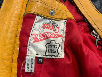 VTG HARRO LEATHER BIKER JACKET MULTI ZIP MOTORCYCLE ROCKER 34” XS
