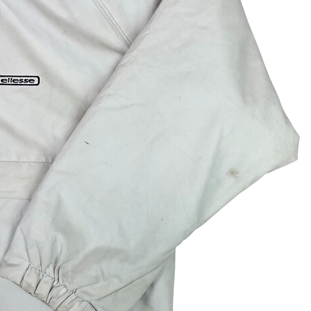 Vintage 90s White Ellesse Italia by Goldwin 1/2 Zip Overhead Windbreaker Large