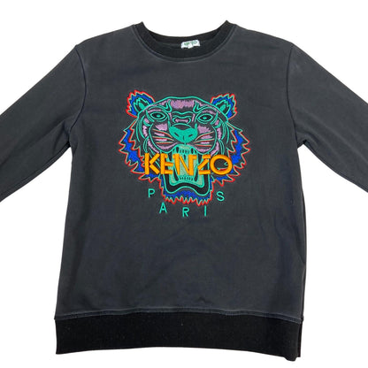 Preloved 2010s Black Kenzo Embroidered Spell-Out Sweatshirt Jumper Pullover M