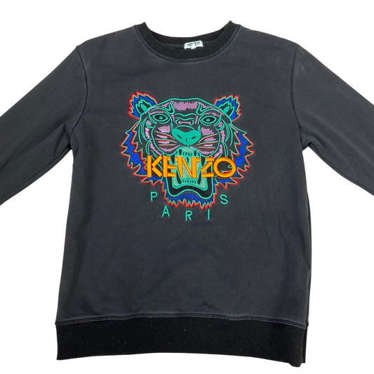 Preloved 2010s Black Kenzo Embroidered Spell-Out Sweatshirt Jumper Pullover M