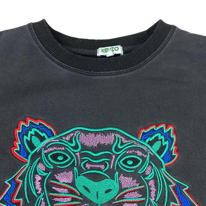 Preloved 2010s Black Kenzo Embroidered Spell-Out Sweatshirt Jumper Pullover M
