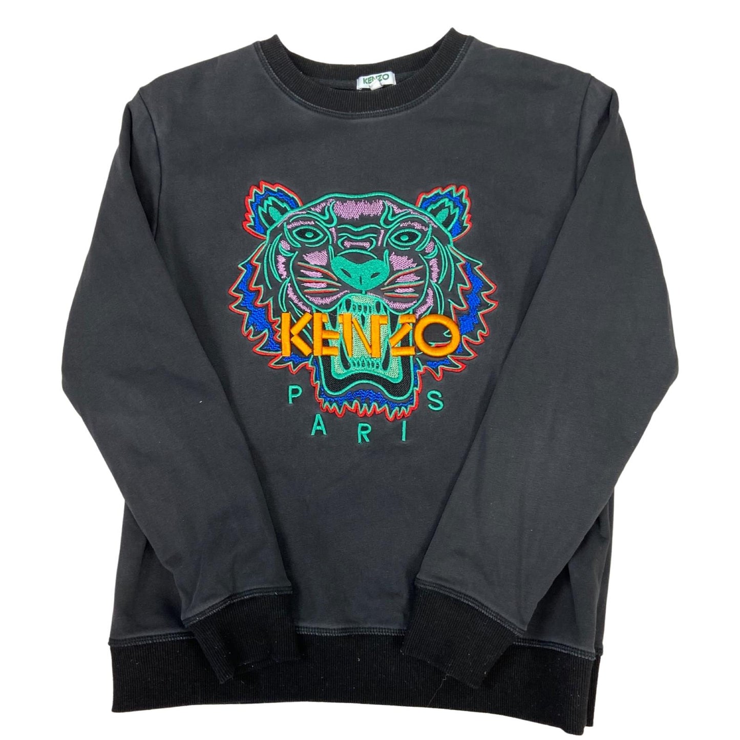 Preloved 2010s Black Kenzo Embroidered Spell-Out Sweatshirt Jumper Pullover M