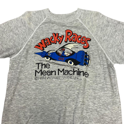 Vintage 80s Grey Wacky Races Dick Dastardly Printed Graphic Sweater Jumper M