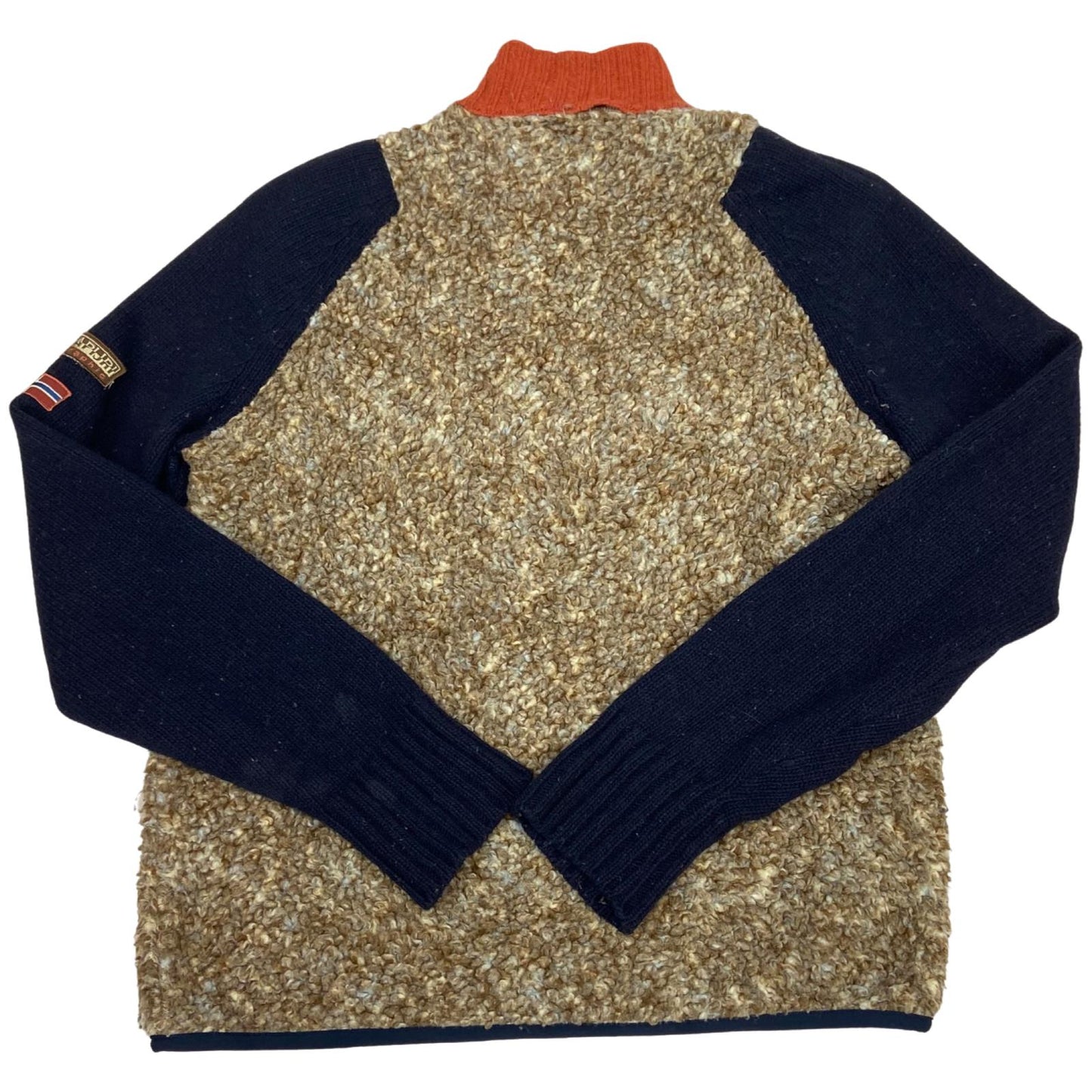 Vintage 00s Multicoloured Napapijri Fleece Jumper Quater-Zip Sweater Pullover L