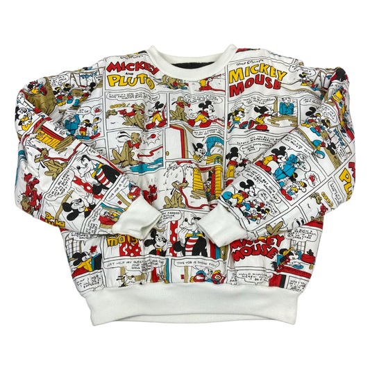 Vintage 80s 90 Reversible Mickey Mouse Disney Graphic Comic Sweater Pullover XXL